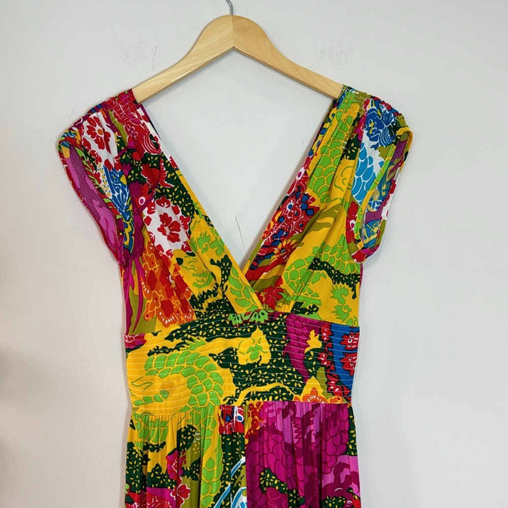 Trashy Diva Jumpsuit Size 0 Psychedelic Dragons Hepburn Multicolor Pink Yellow - Picture 4 of 10